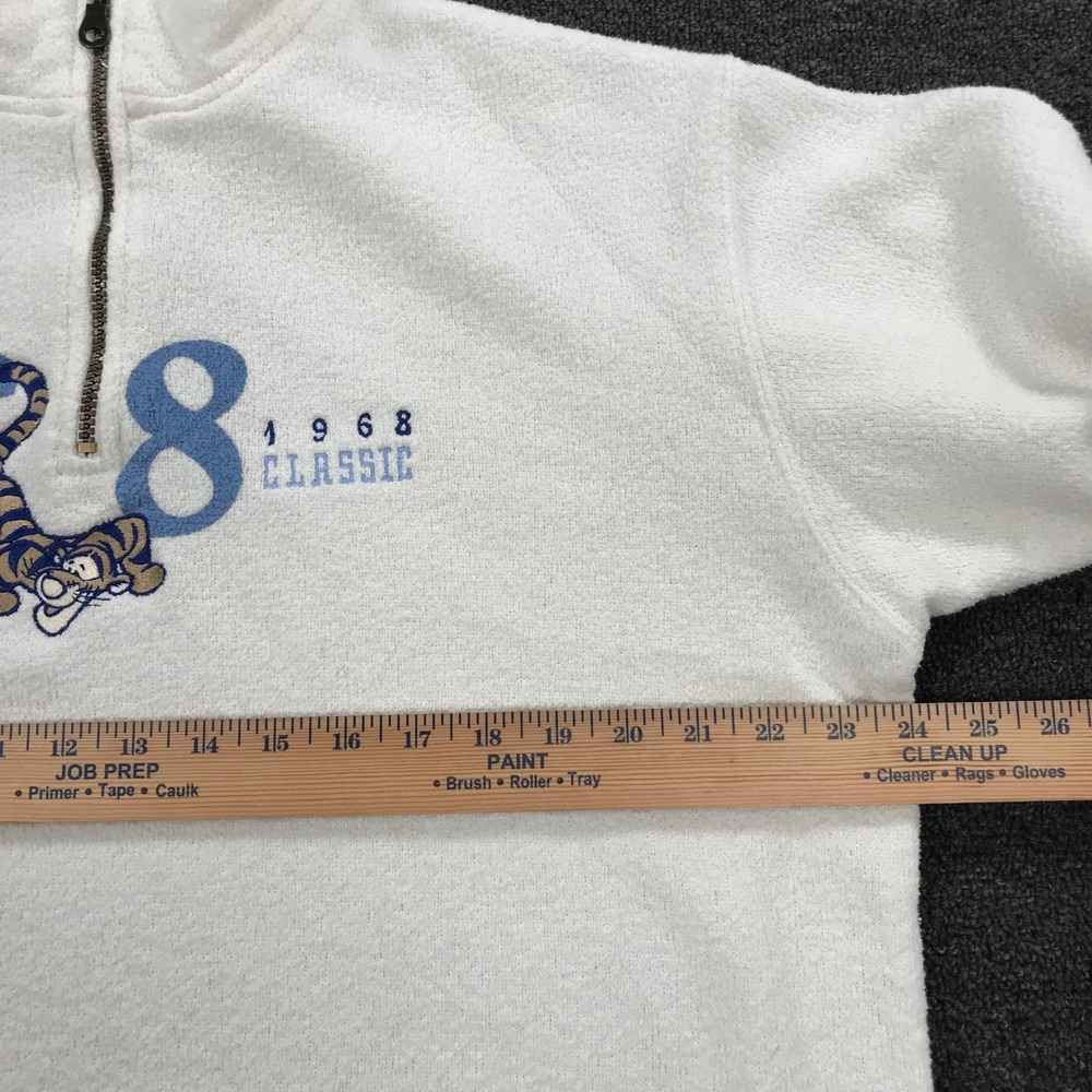 Disney Store Vintage Tigger 68 Classic Fleece Quarter Zip Pullover White Cream M - Picture 5 of 7